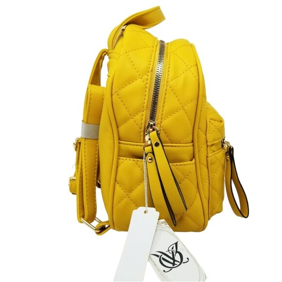 Yellow Quilted Backpack and Wallet set - Picture 6 of 14